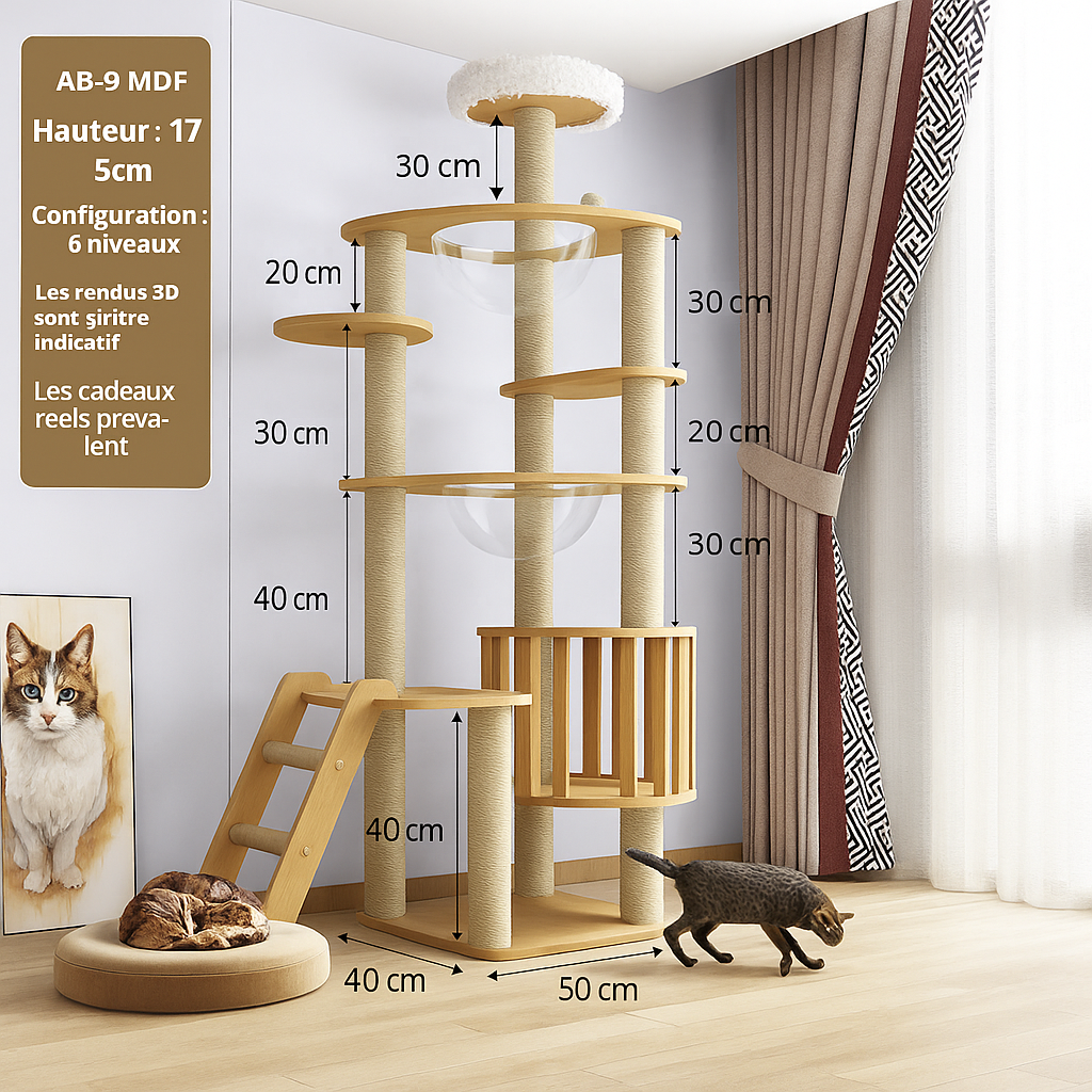 Arbre à Chat Design en Bois