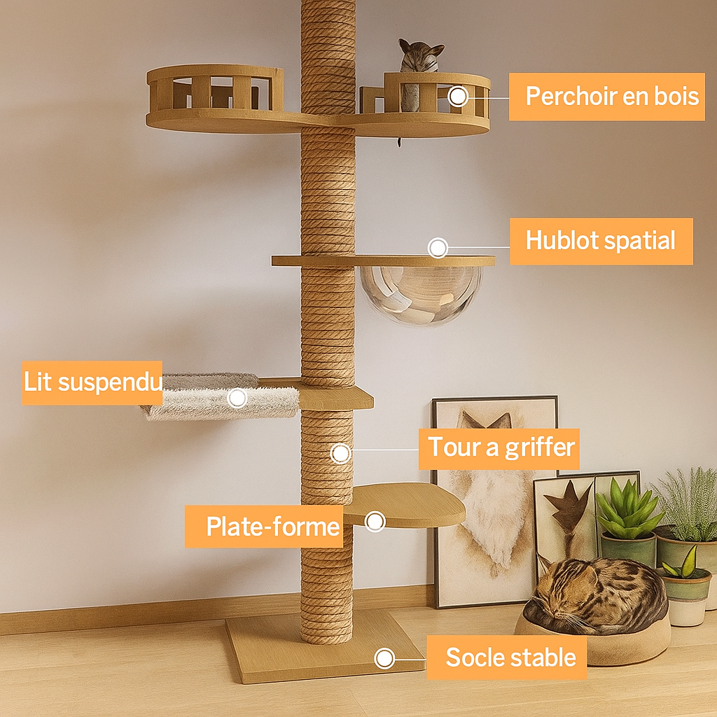 Arbre à Chat XXL en Bois