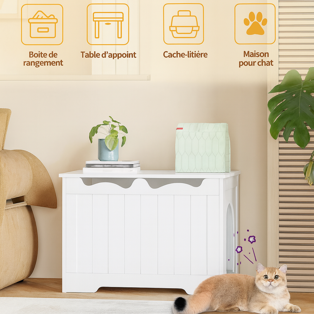 Meuble Litière Blanc