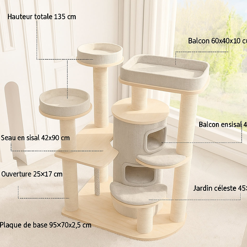 Grand Arbre à Chat Blanc