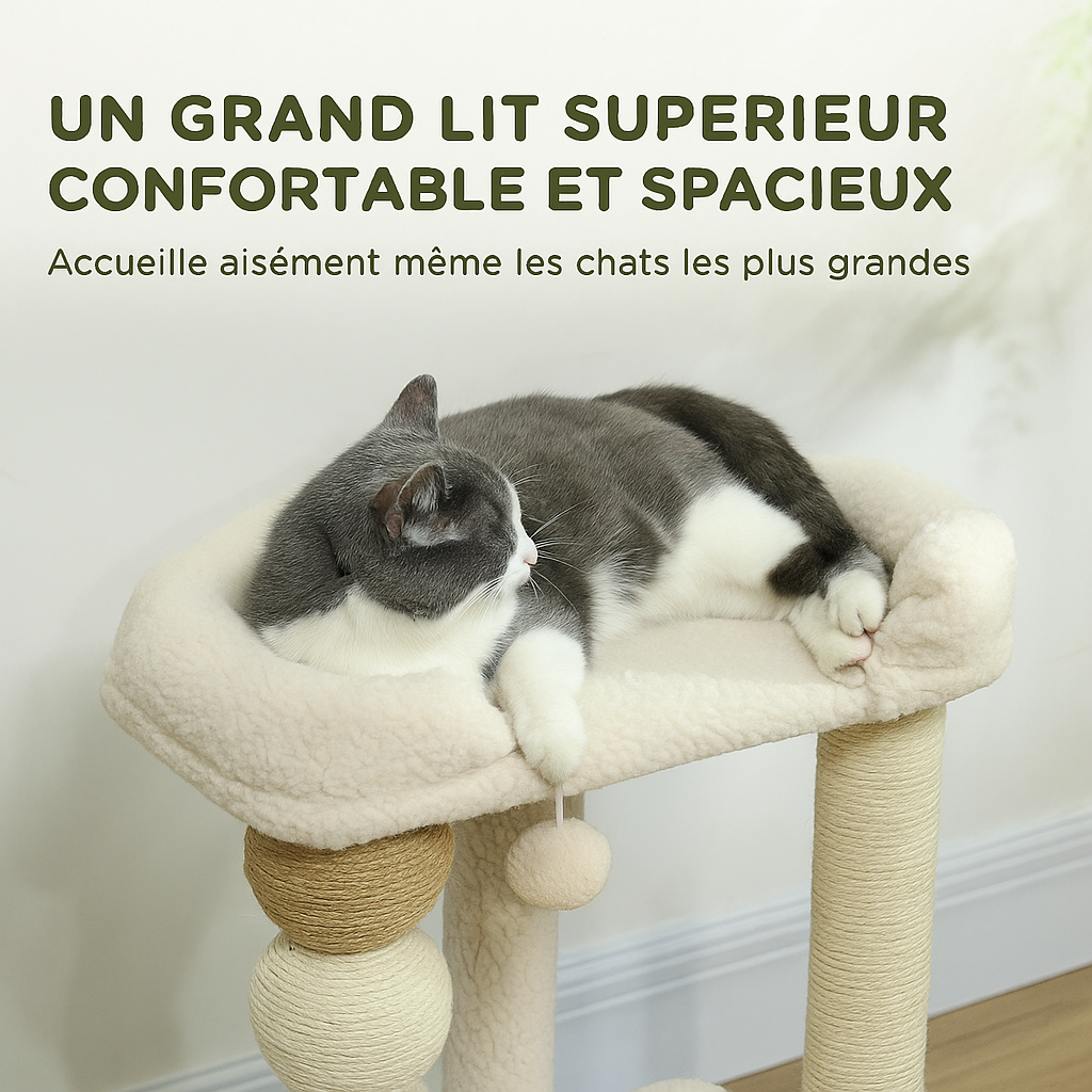 Arbre à Chat Beige avec Perchoir