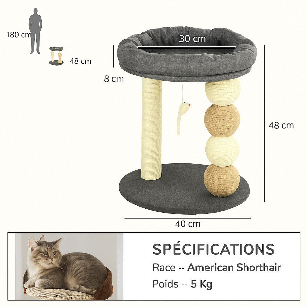 Arbre à Chat Gris Moderne