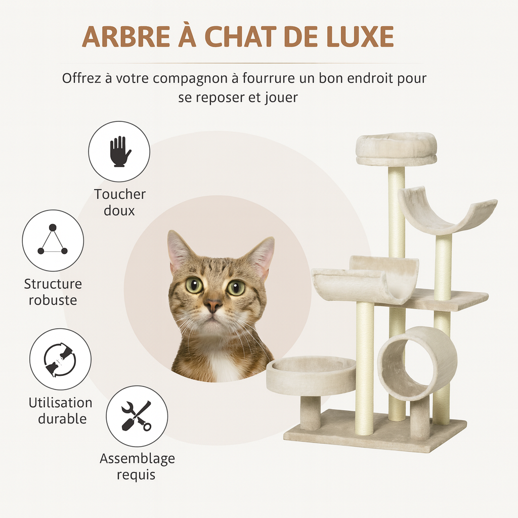 Arbre à Chat Beige Moderne