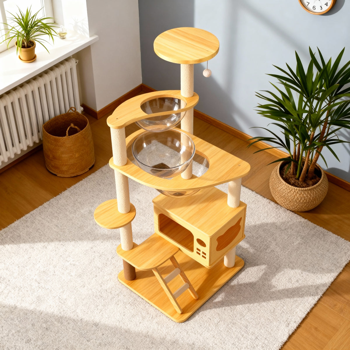 Arbre à Chat Bois avec Une Niche