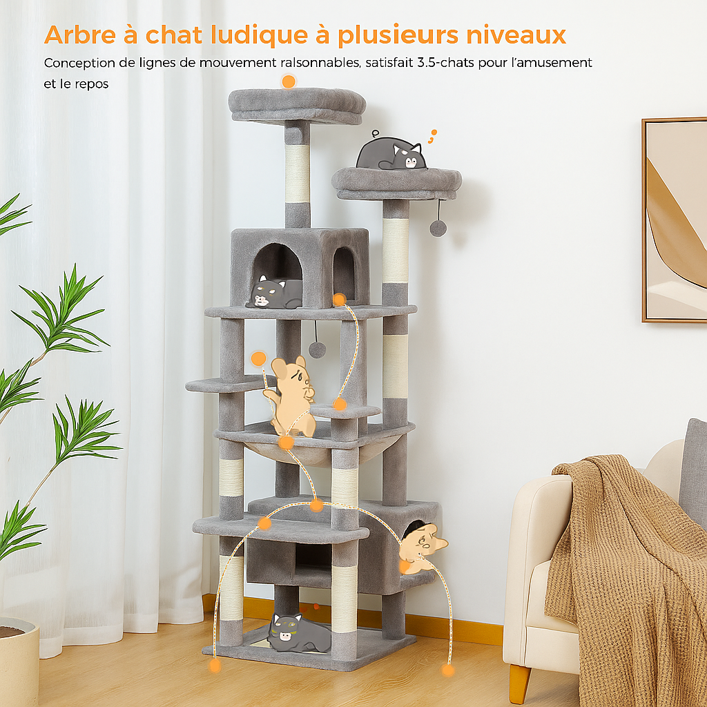 Grand Arbre à Chat Gris