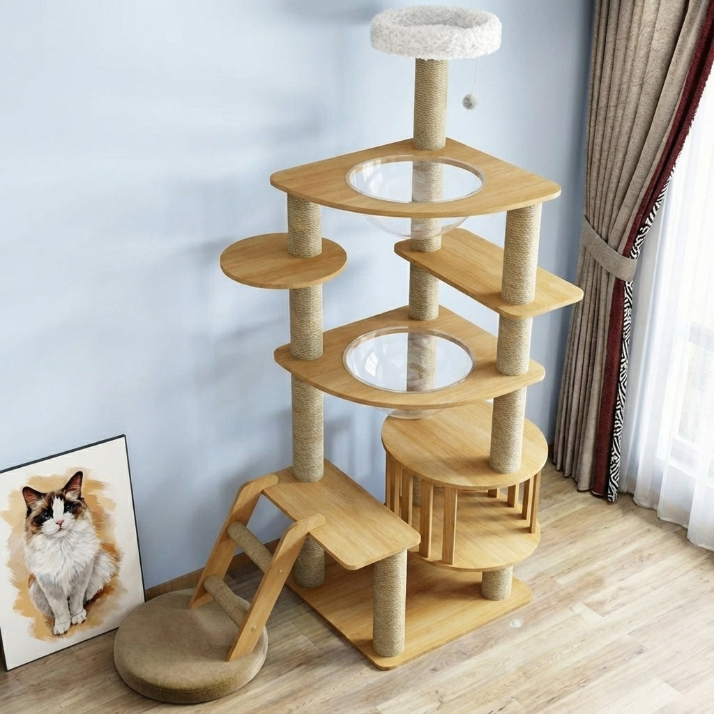 Arbre à Chat Design en Bois