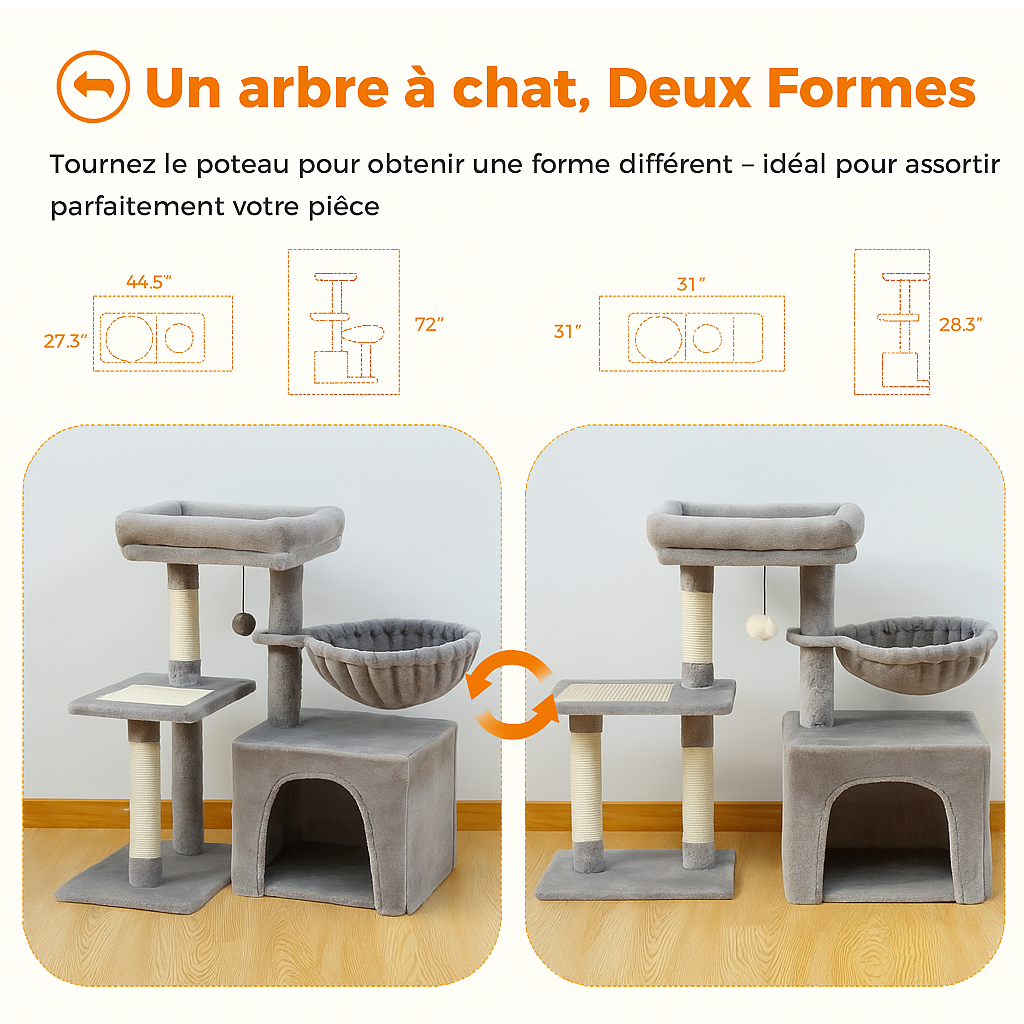 Petit Arbre à Chat Gris