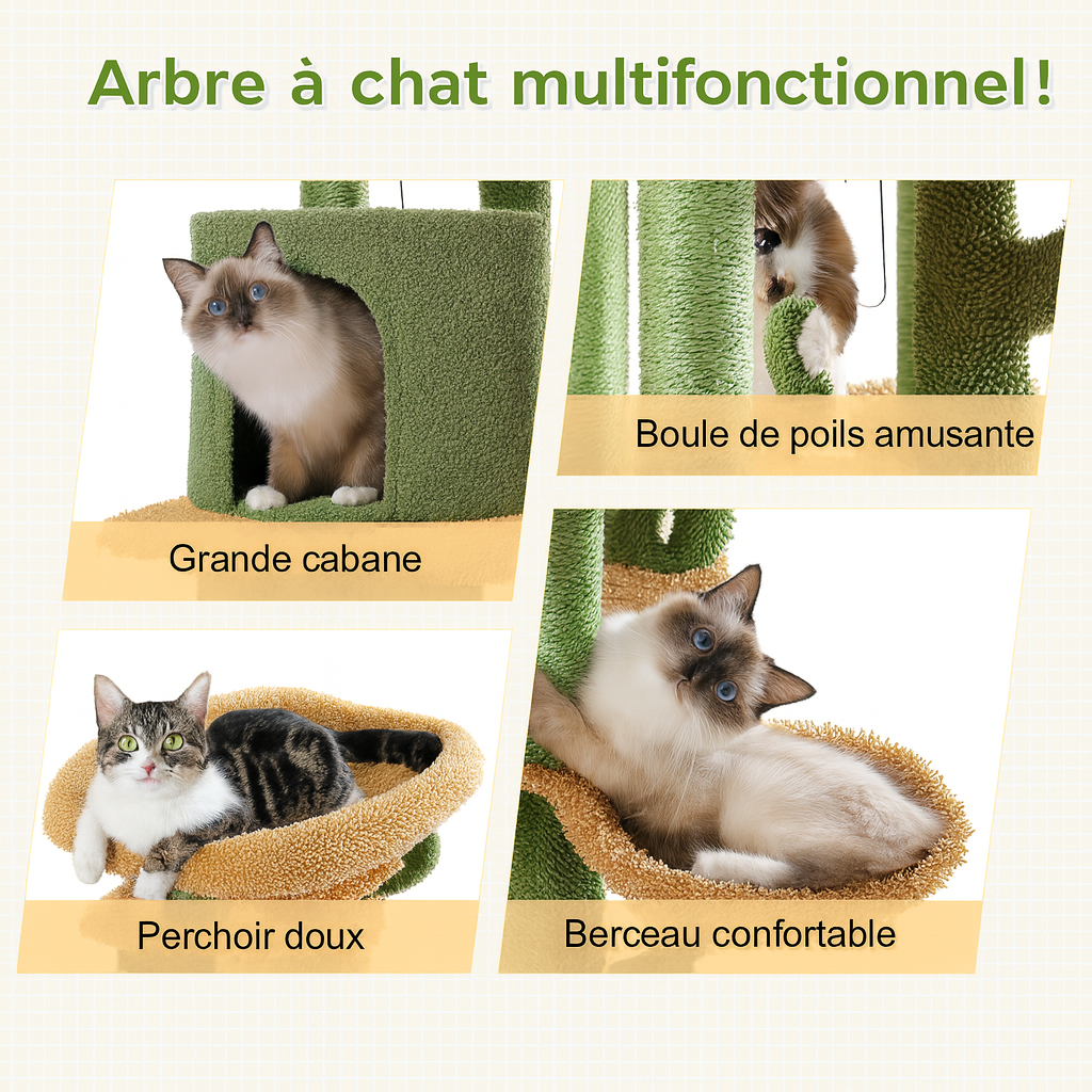 Arbre à Chat Cactus avec Hamac