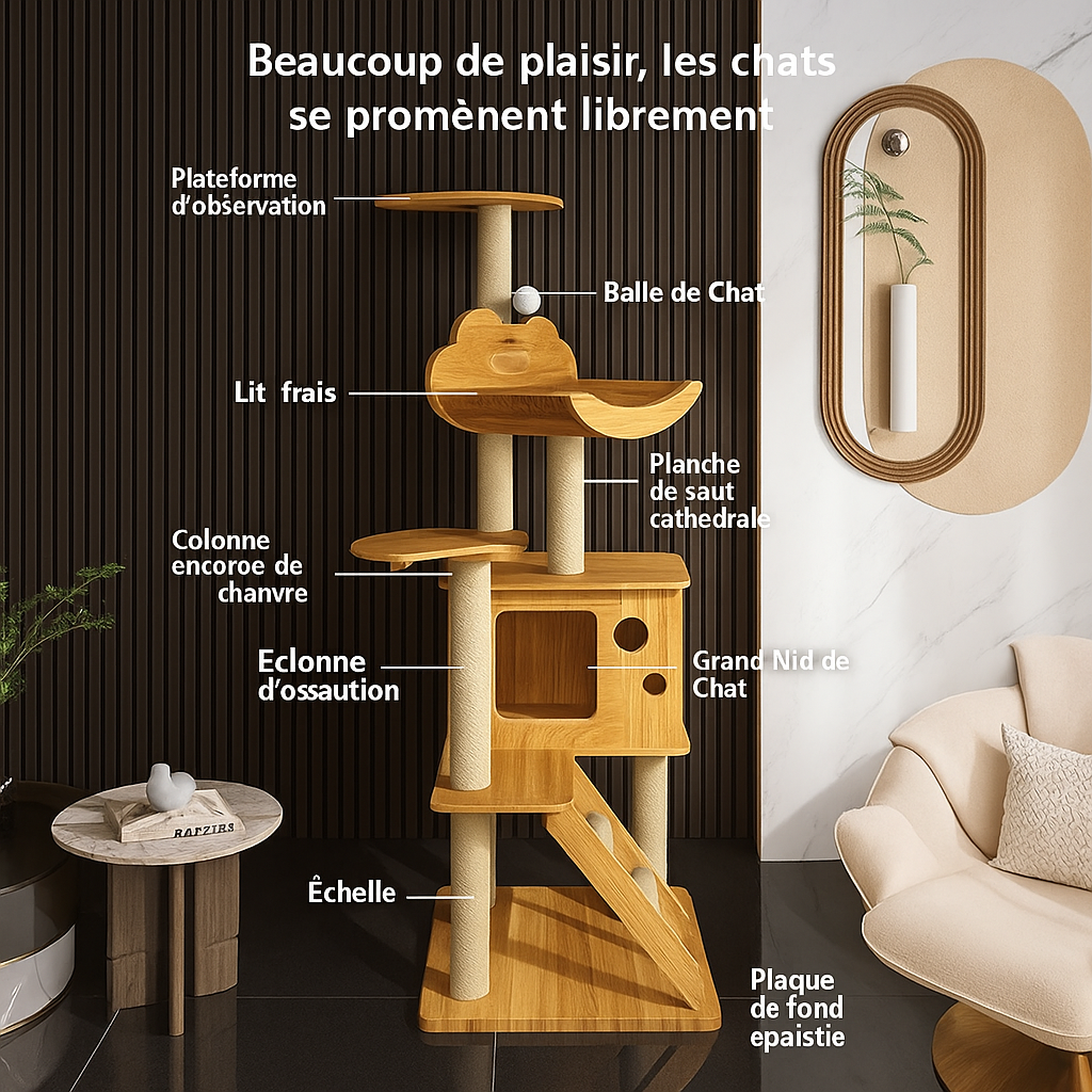 Arbre à Chat en Bois Nuage