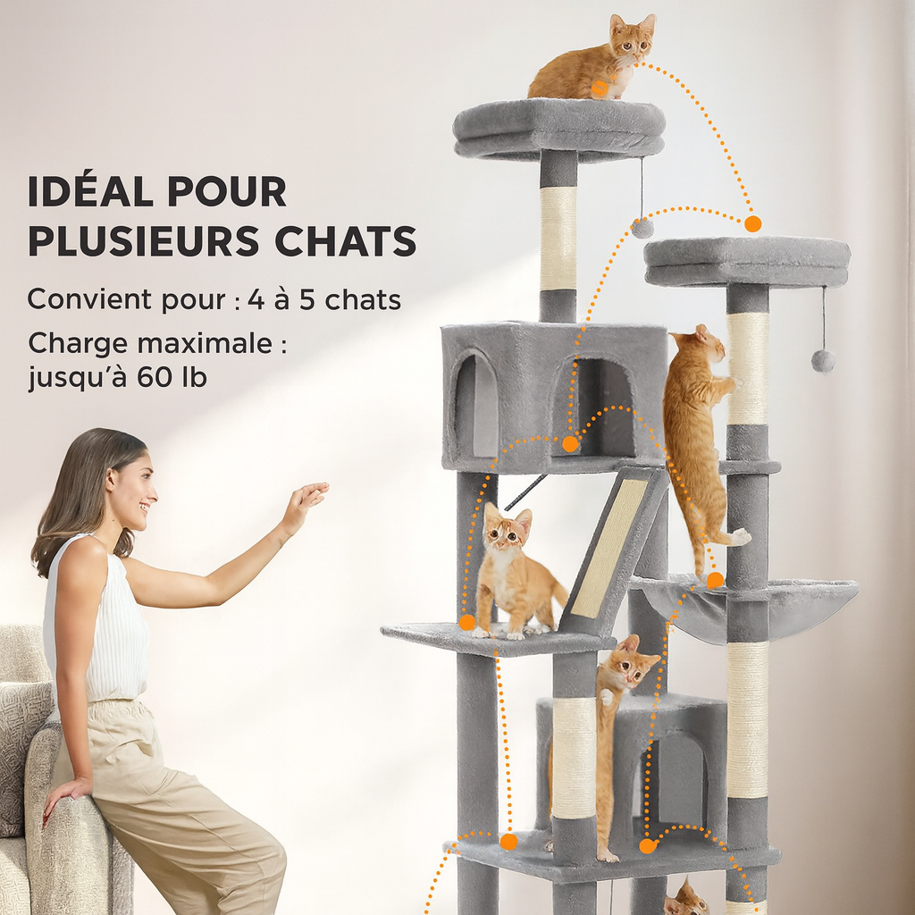 Arbre à Chat Gris Simple