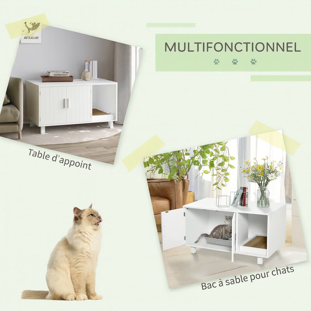 Meuble Litière Blanc Design