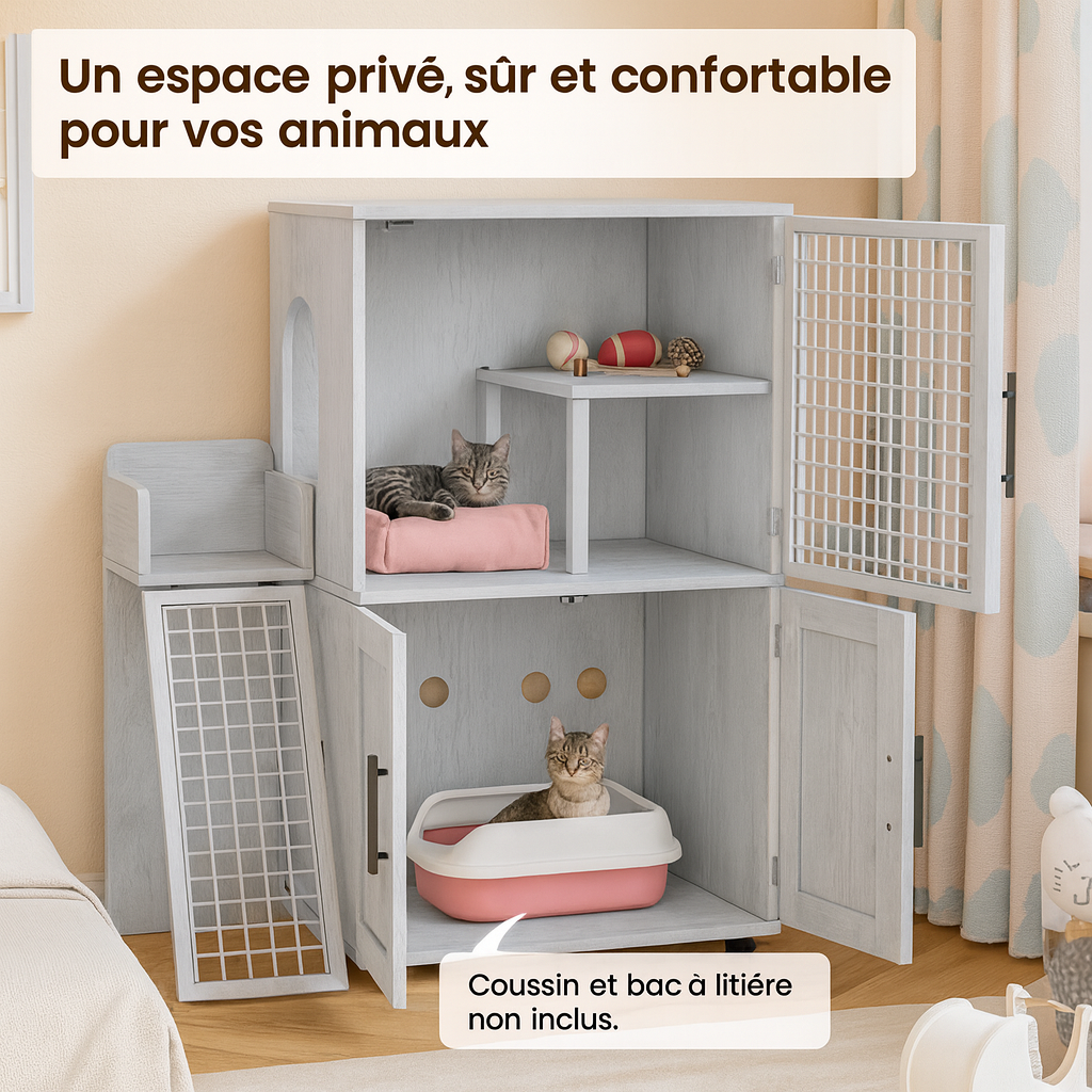 Meuble Litière Gris