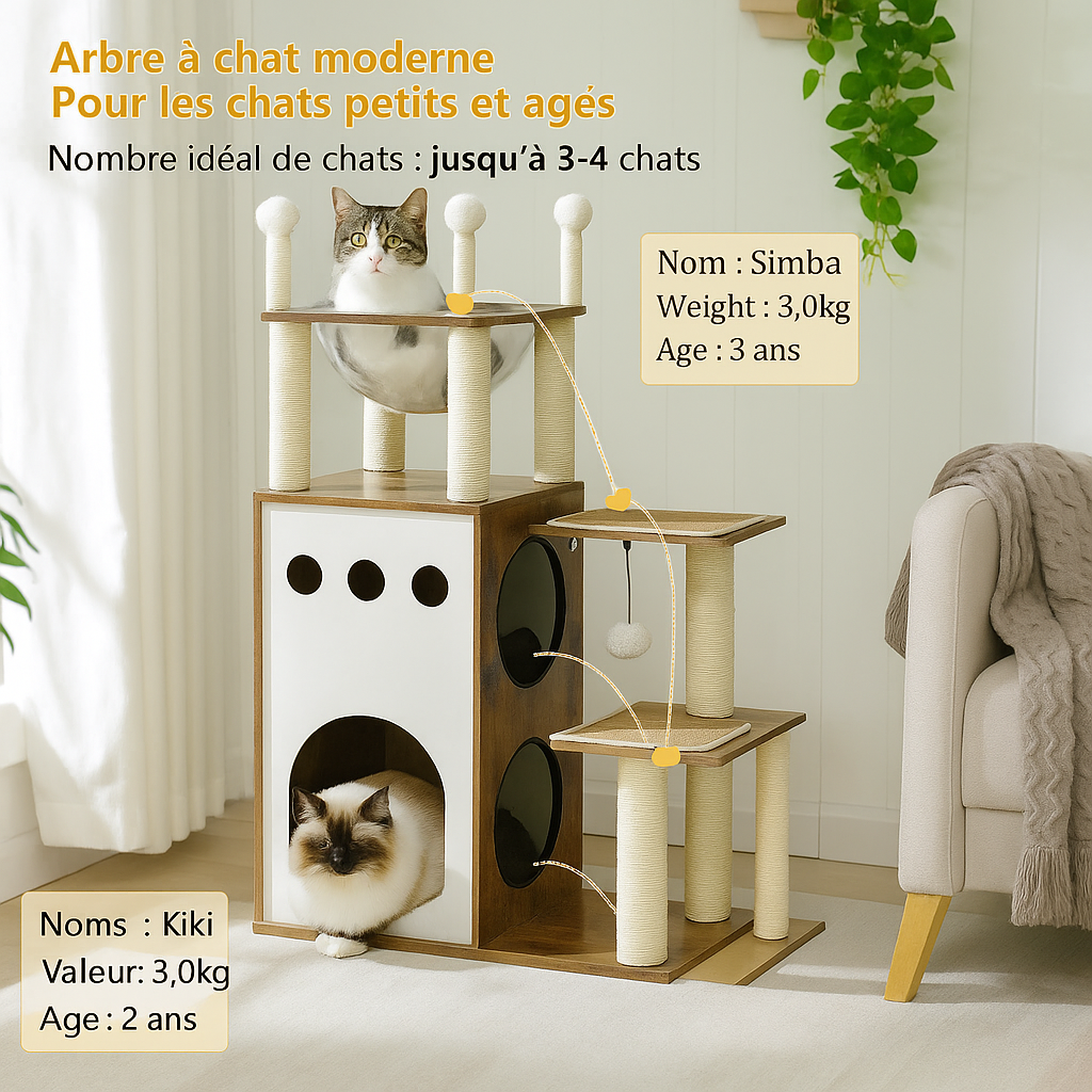 Arbre à Chat en Bois Maison