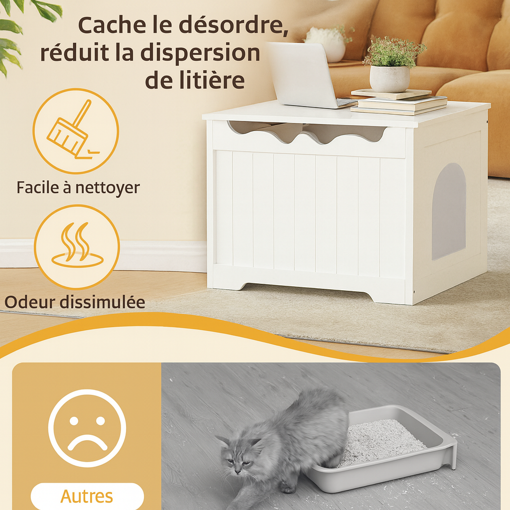 Meuble Litière Blanc