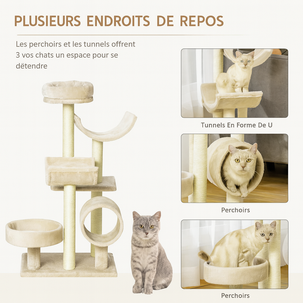 Arbre à Chat Beige Moderne