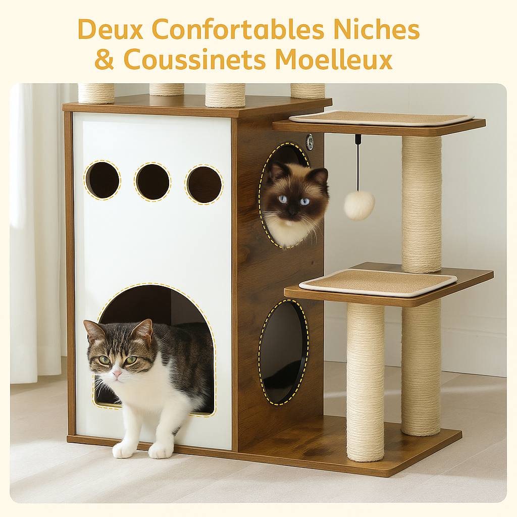 Arbre à Chat en Bois Maison