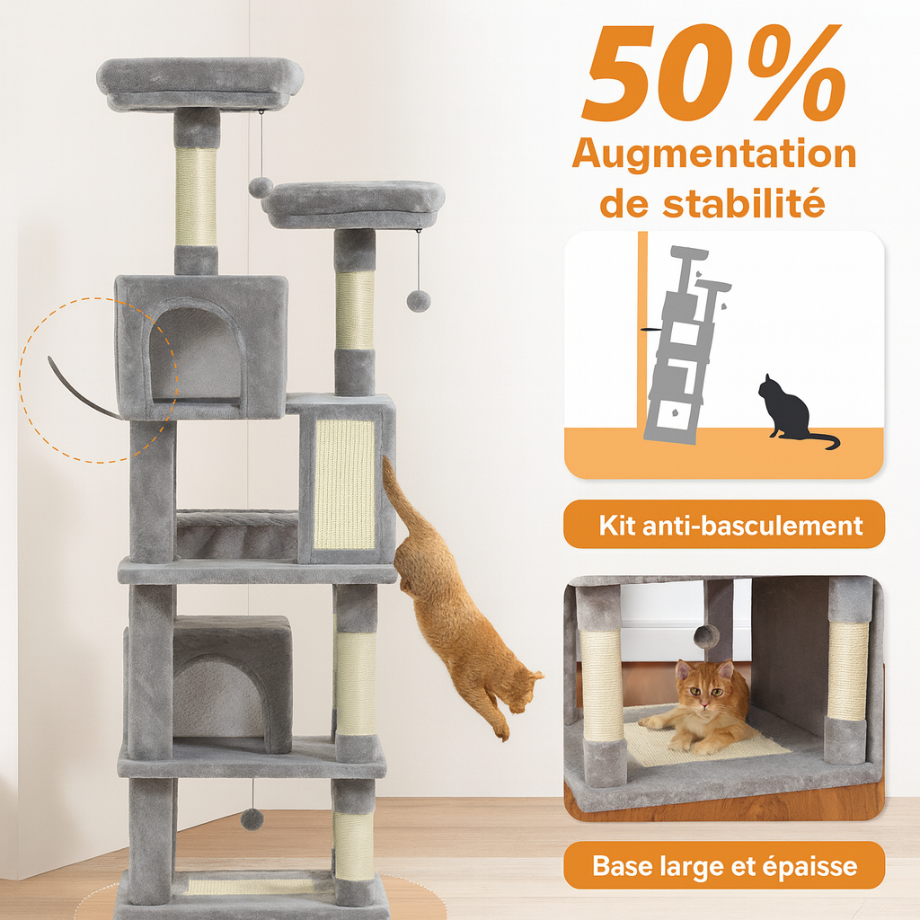 Arbre à Chat Gris Simple