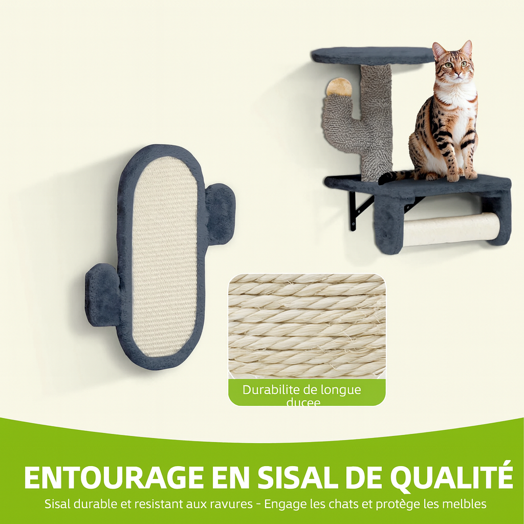 Arbre à Chat Mural gris Foncé