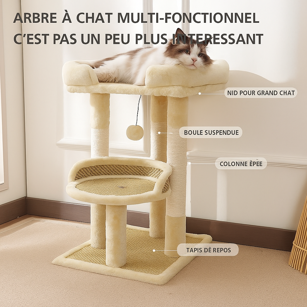 Arbre à Chat Blanc Simple