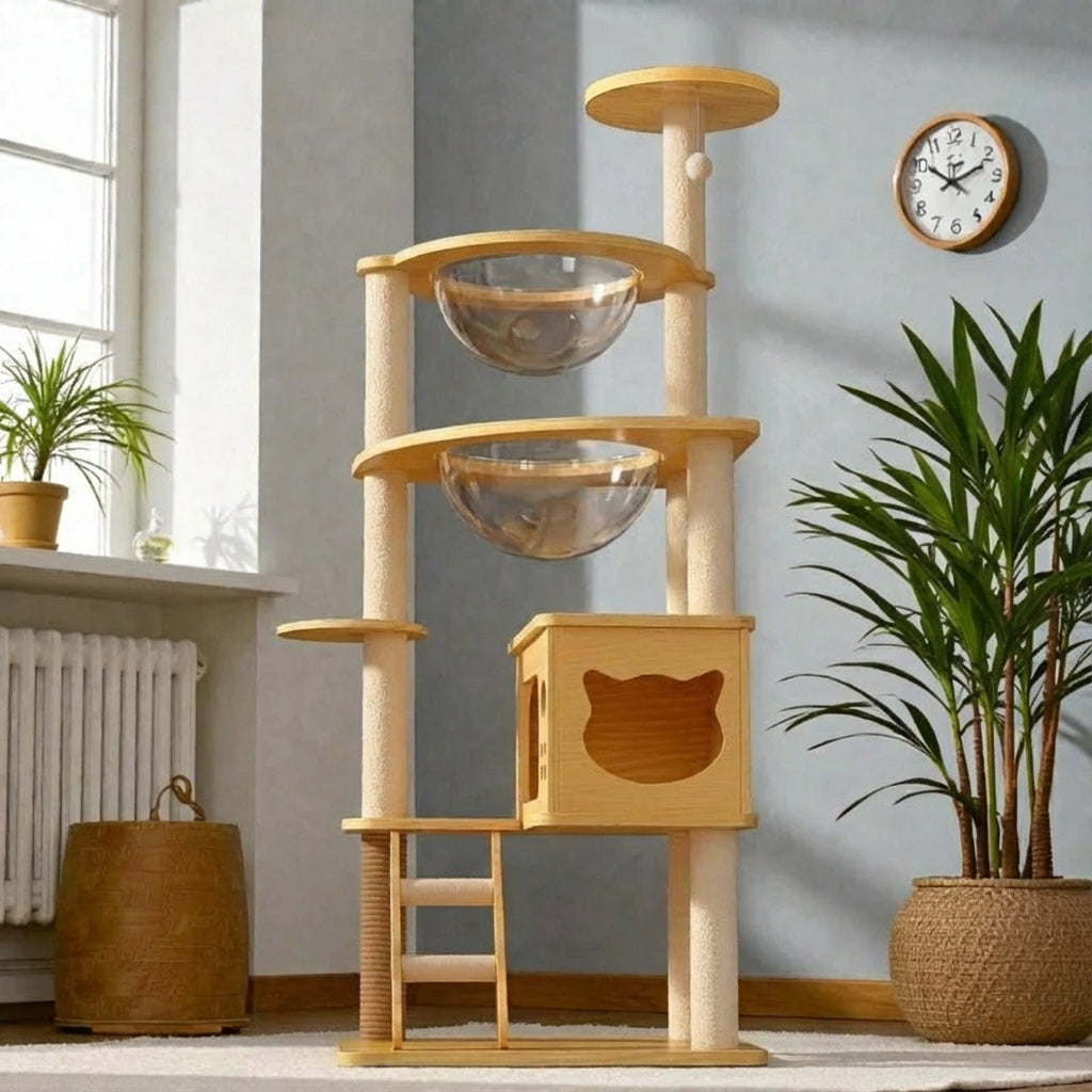 Arbre à Chat Bois avec Une Niche