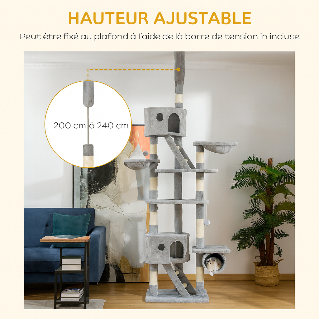 Arbre à Chat Gris XXL