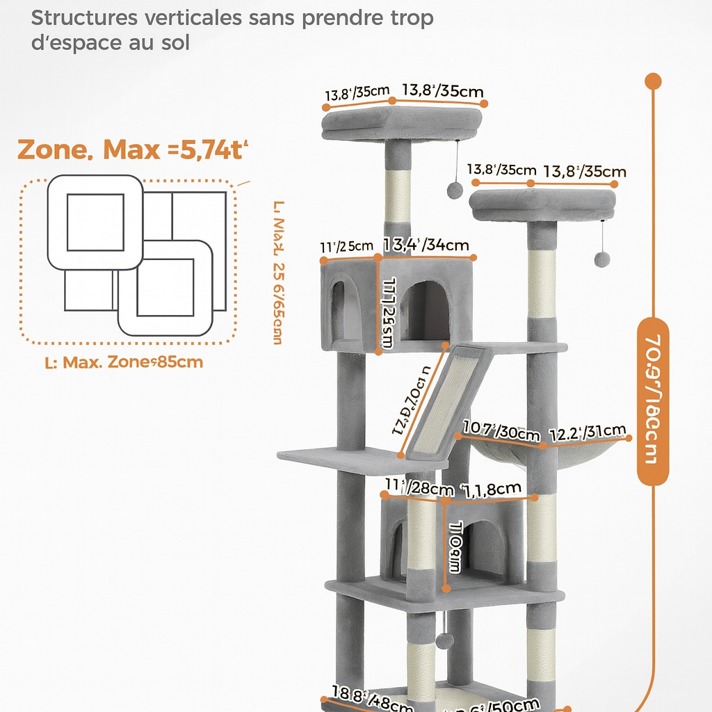 Arbre à Chat Gris Simple
