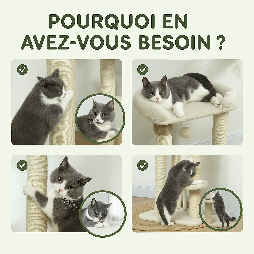 Arbre à Chat Beige avec Perchoir