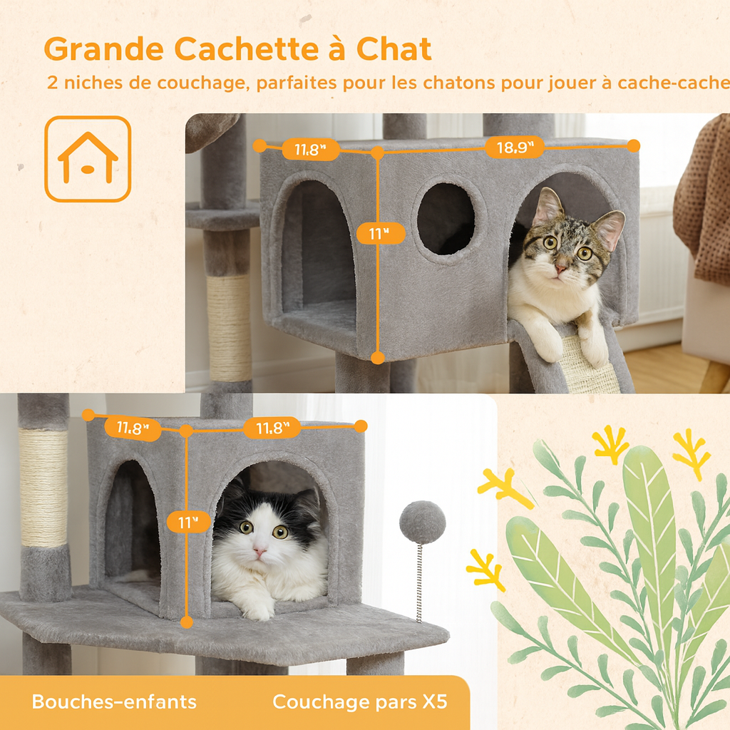 Arbre à Chat Beige Confortable