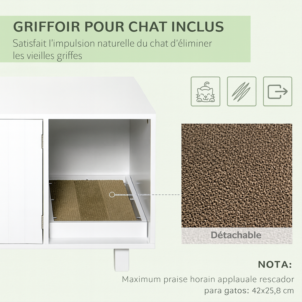 Meuble Litière Blanc Design