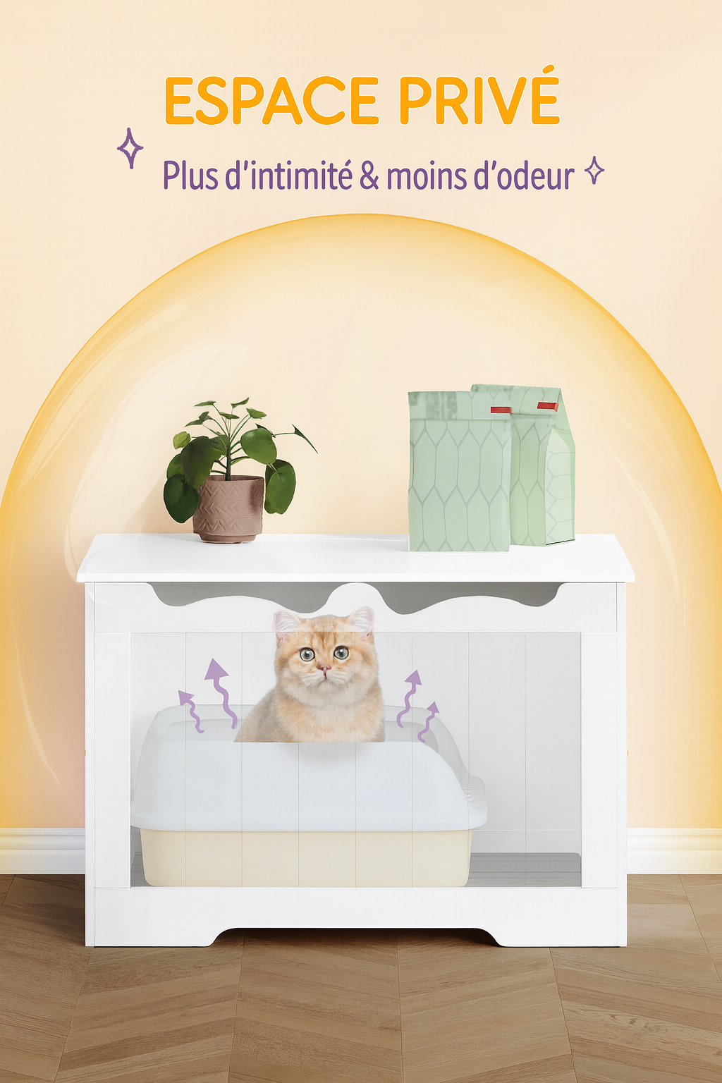 Meuble Litière Blanc