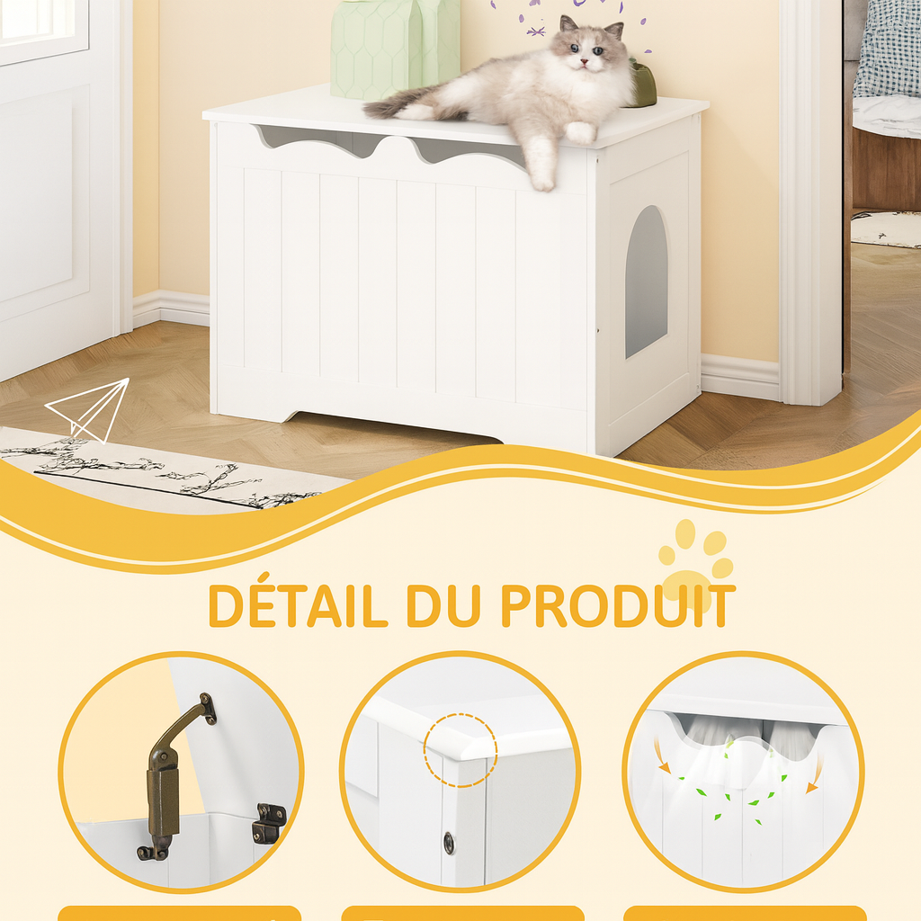 Meuble Litière Blanc