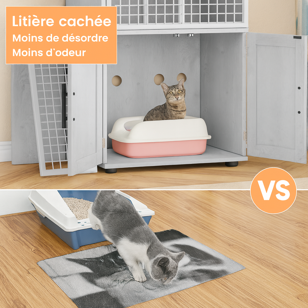 Meuble Litière Gris