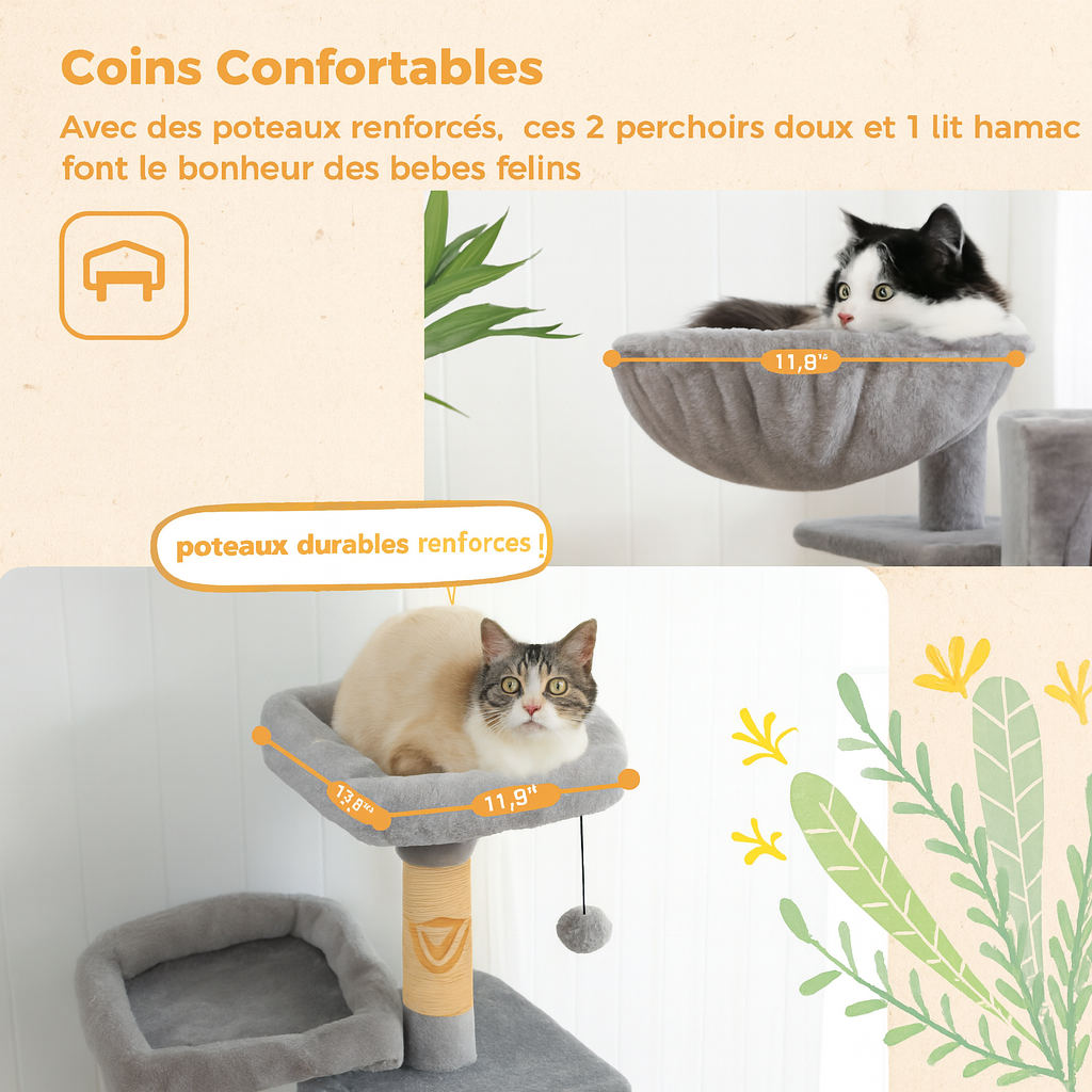 Arbre à Chat Beige Confortable