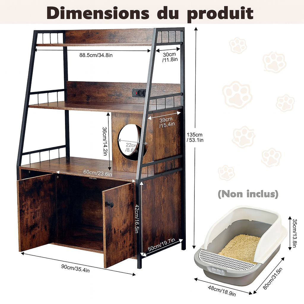 Meuble Litière Rustique