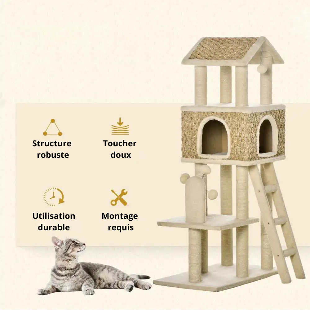 Arbre à Chat avec Griffoir Beige