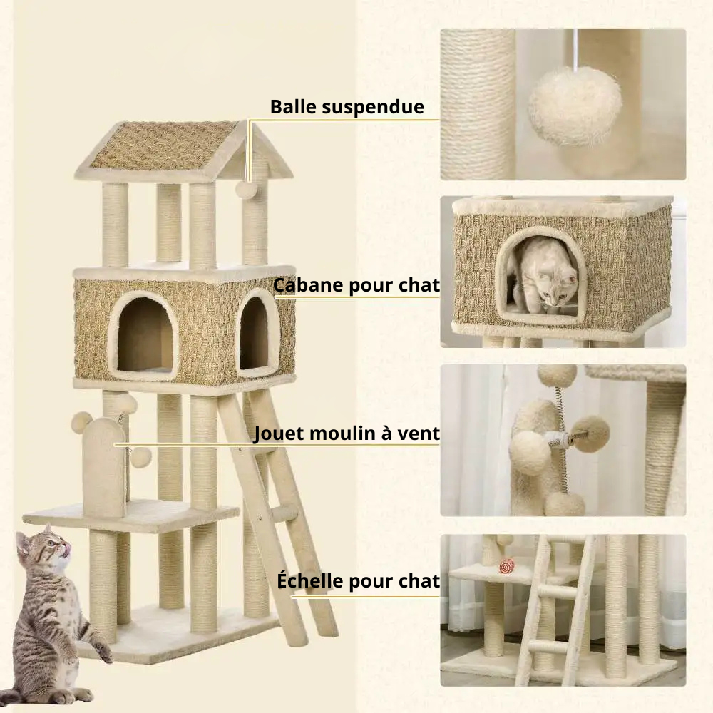 Arbre à Chat avec Griffoir Beige