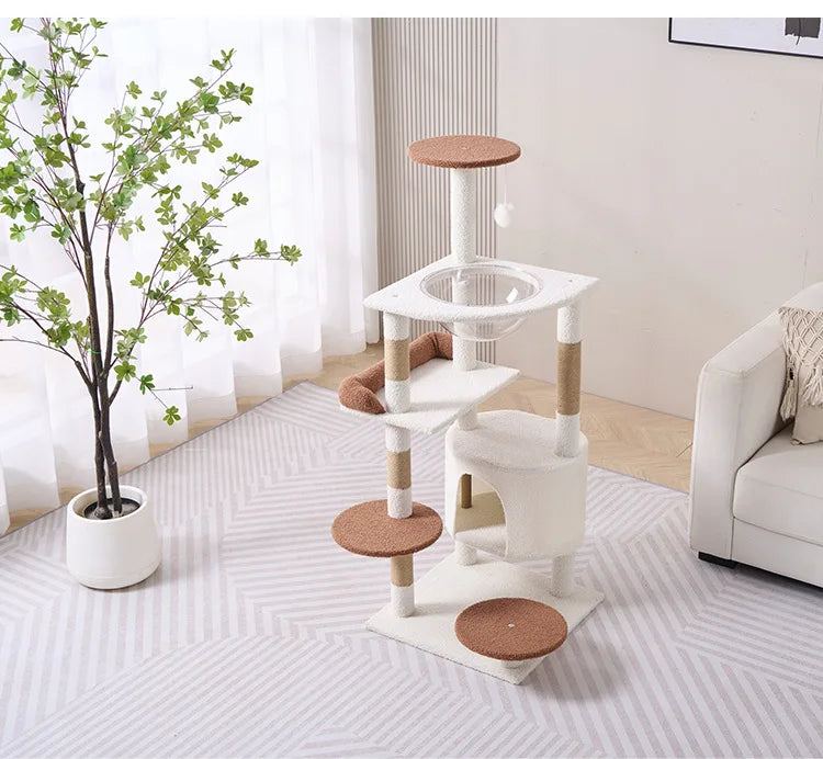 Arbre à Chat Blanc et Marron