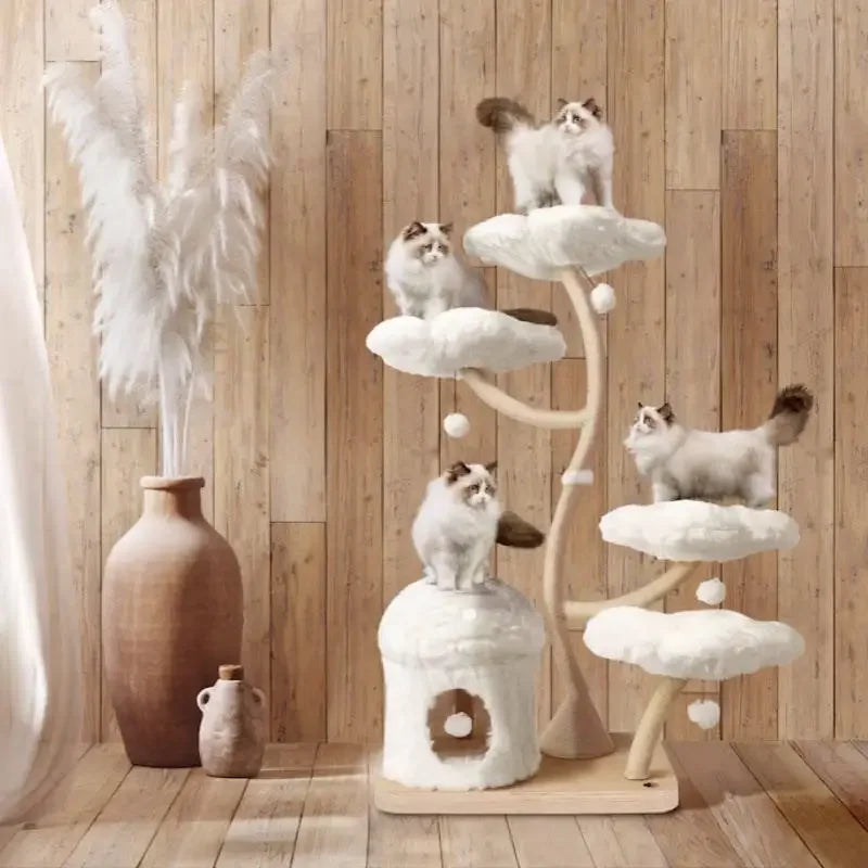 Arbre à Chat Blanc Nuage Design