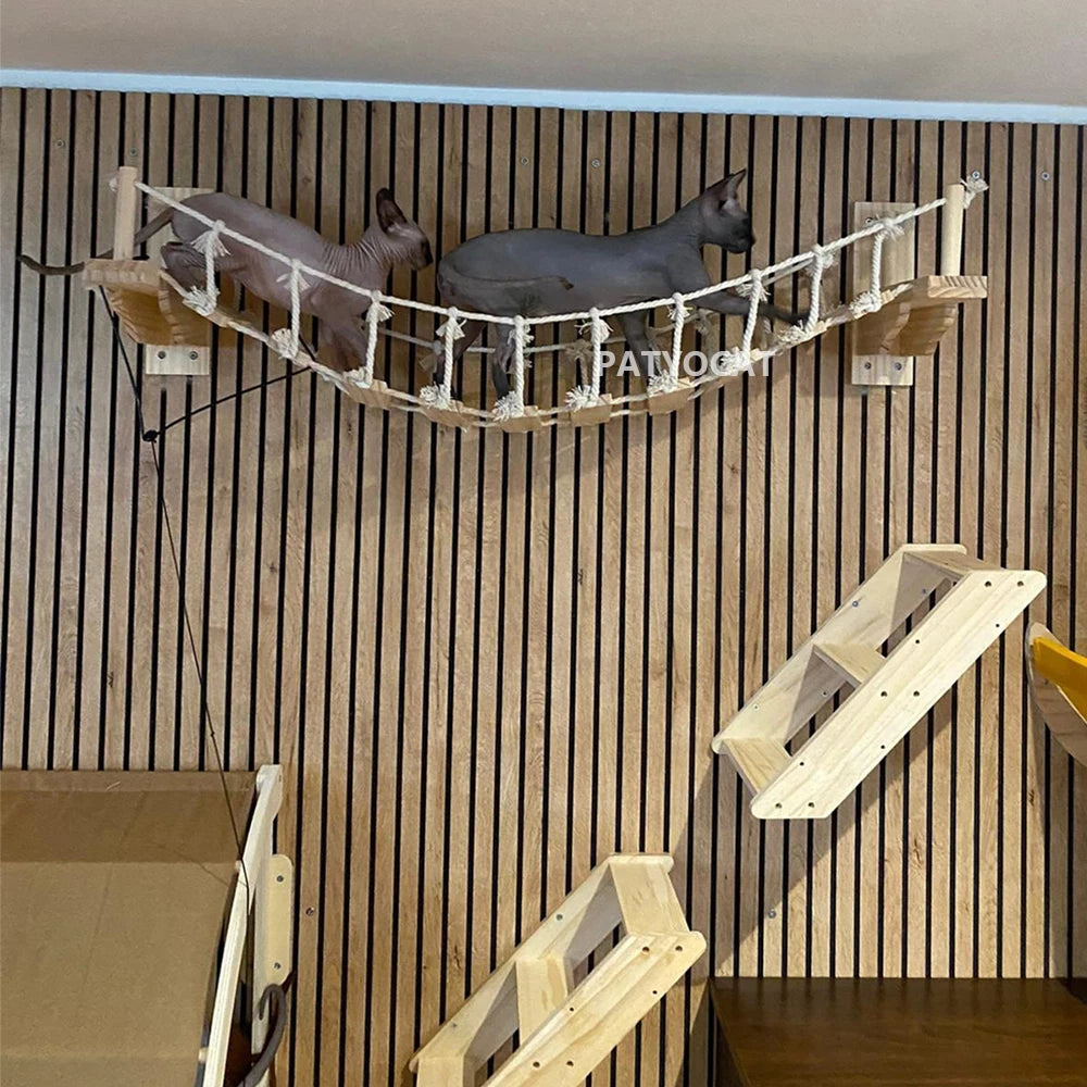 Arbre à Chat Mural avec Passerelle