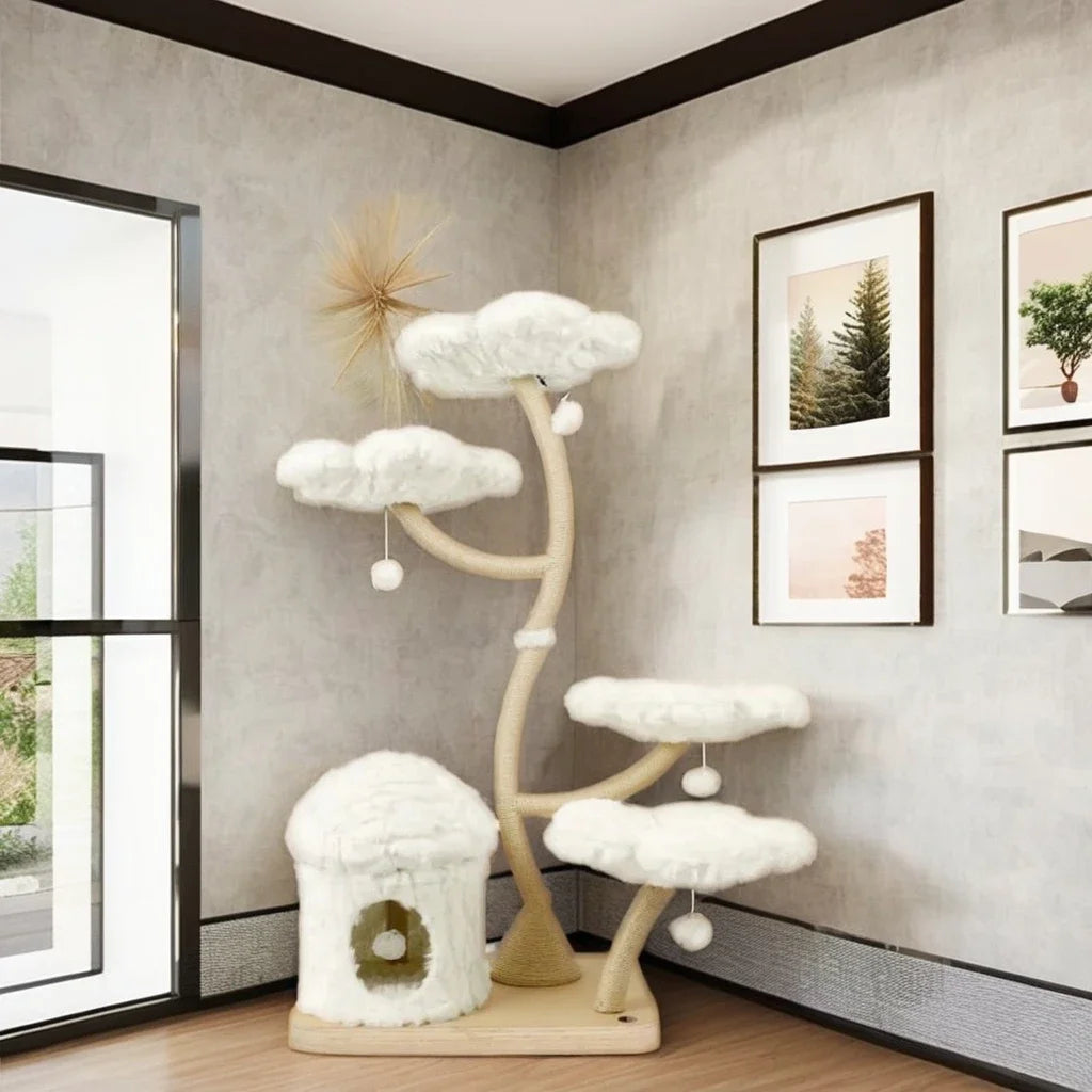 Arbre à Chat Blanc Nuage Design