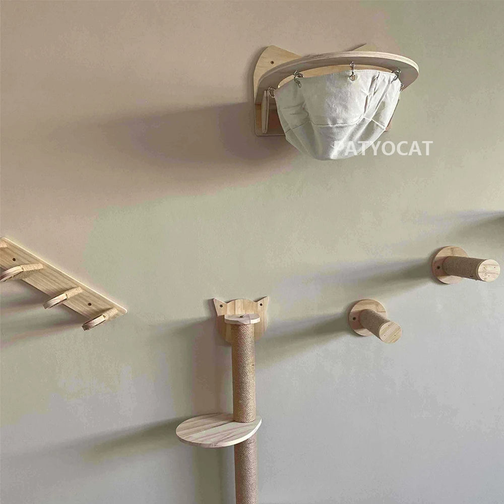 Arbre à Chat Mural avec Passerelle