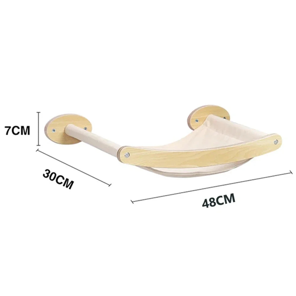 Arbre à Chat Mural en Bois