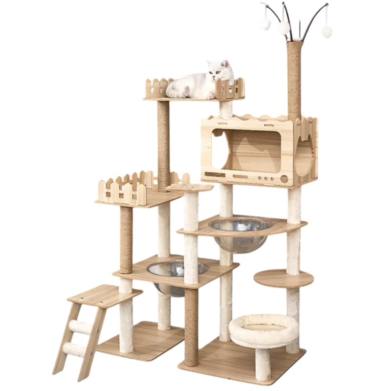 Grand Arbre à Chat en Bois