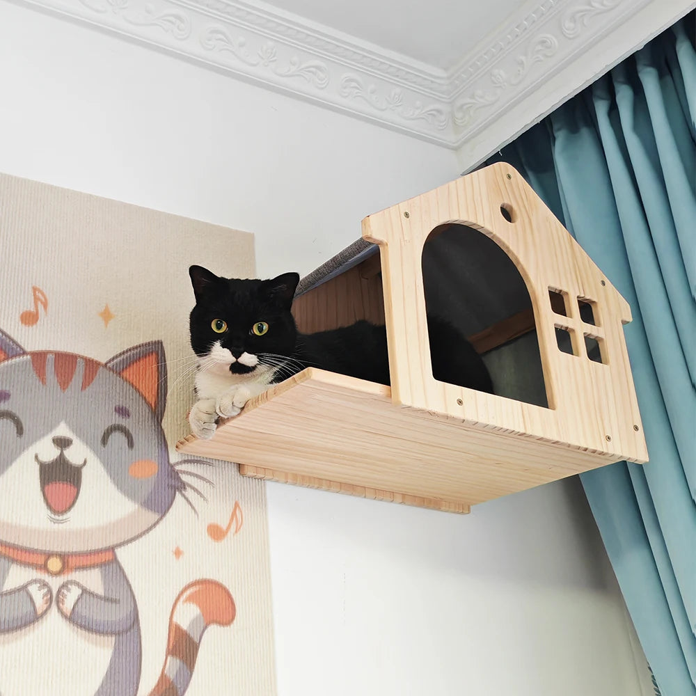Arbre à Chat Mural Cabane