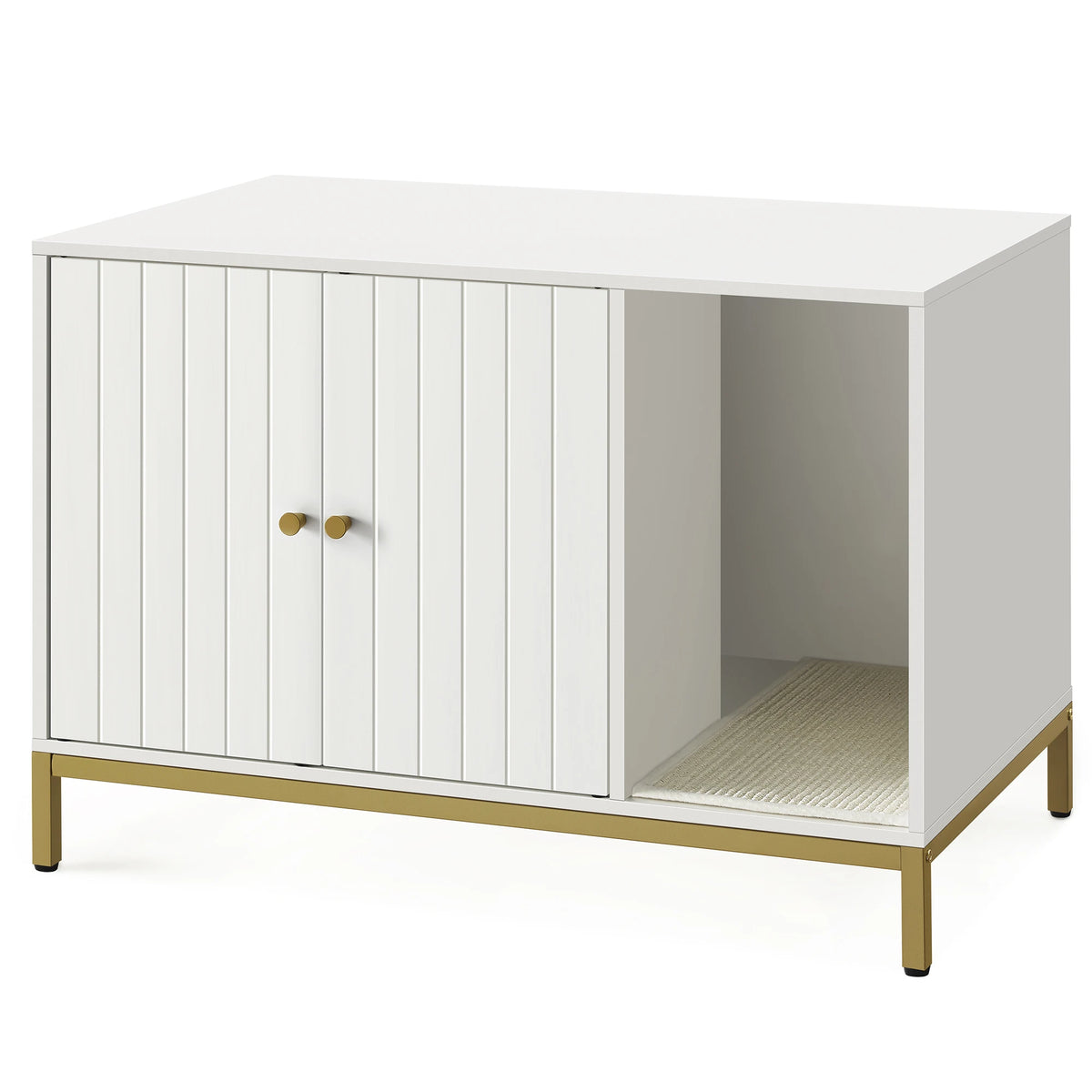 Meuble Blanc avec Litière