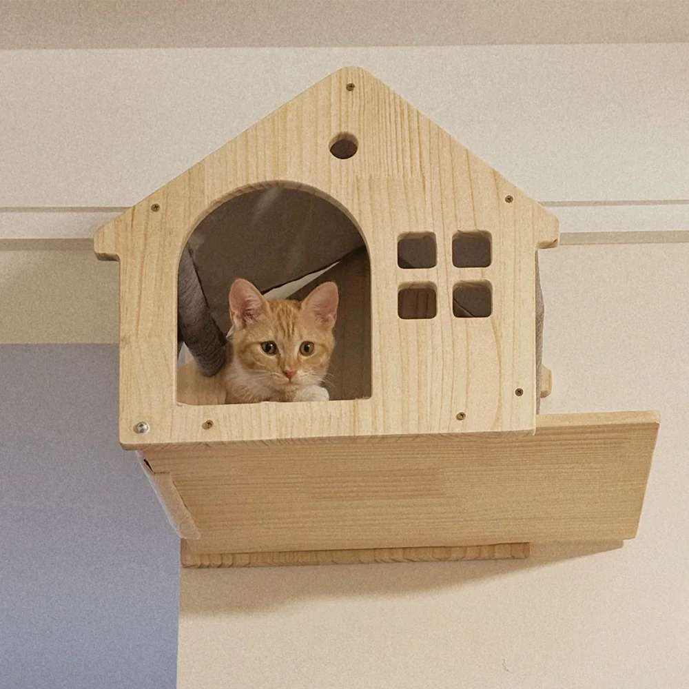 Arbre à Chat Mural Cabane