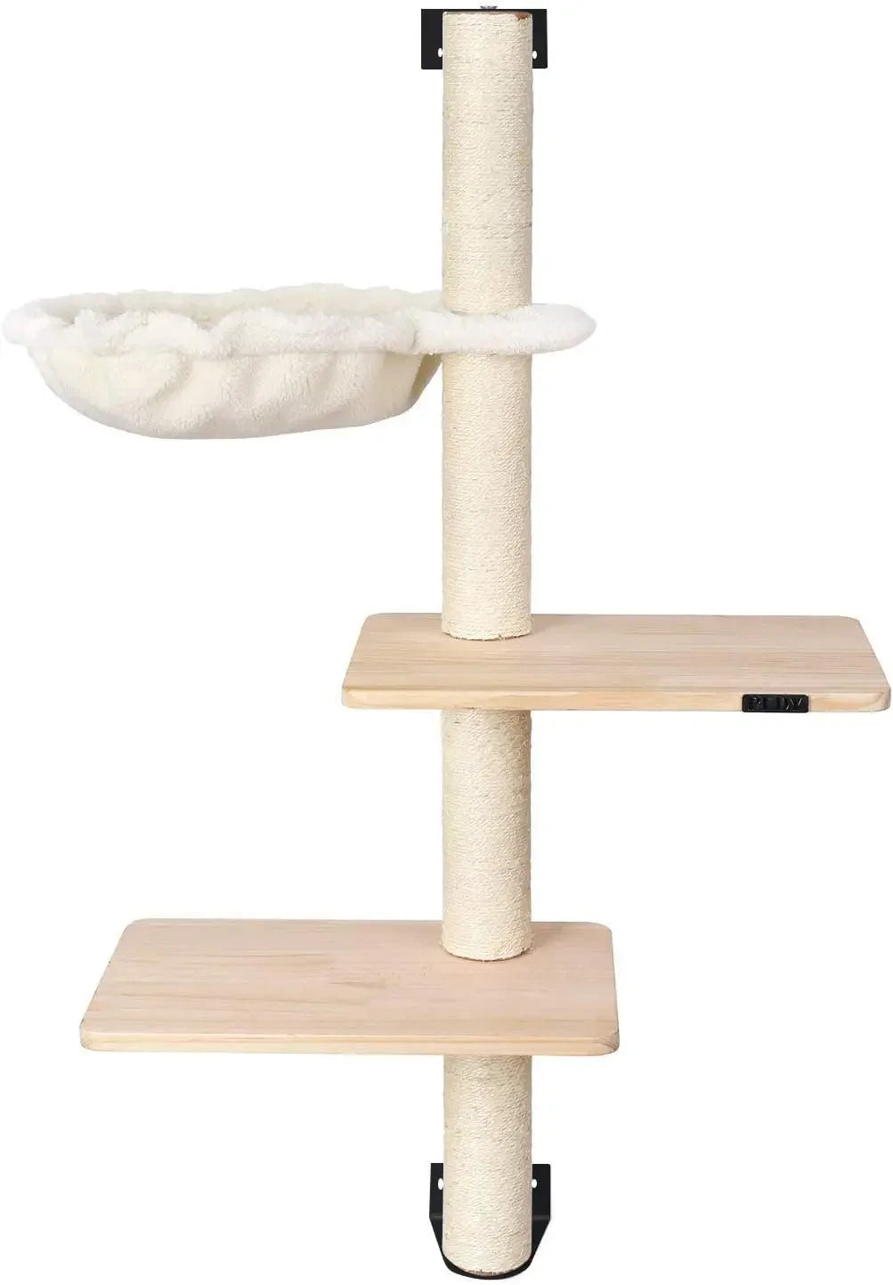 Arbre à Chat Mural Beige en Bois