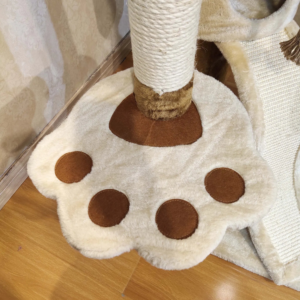 Arbre à Chat Blanc et Marron Perchoir