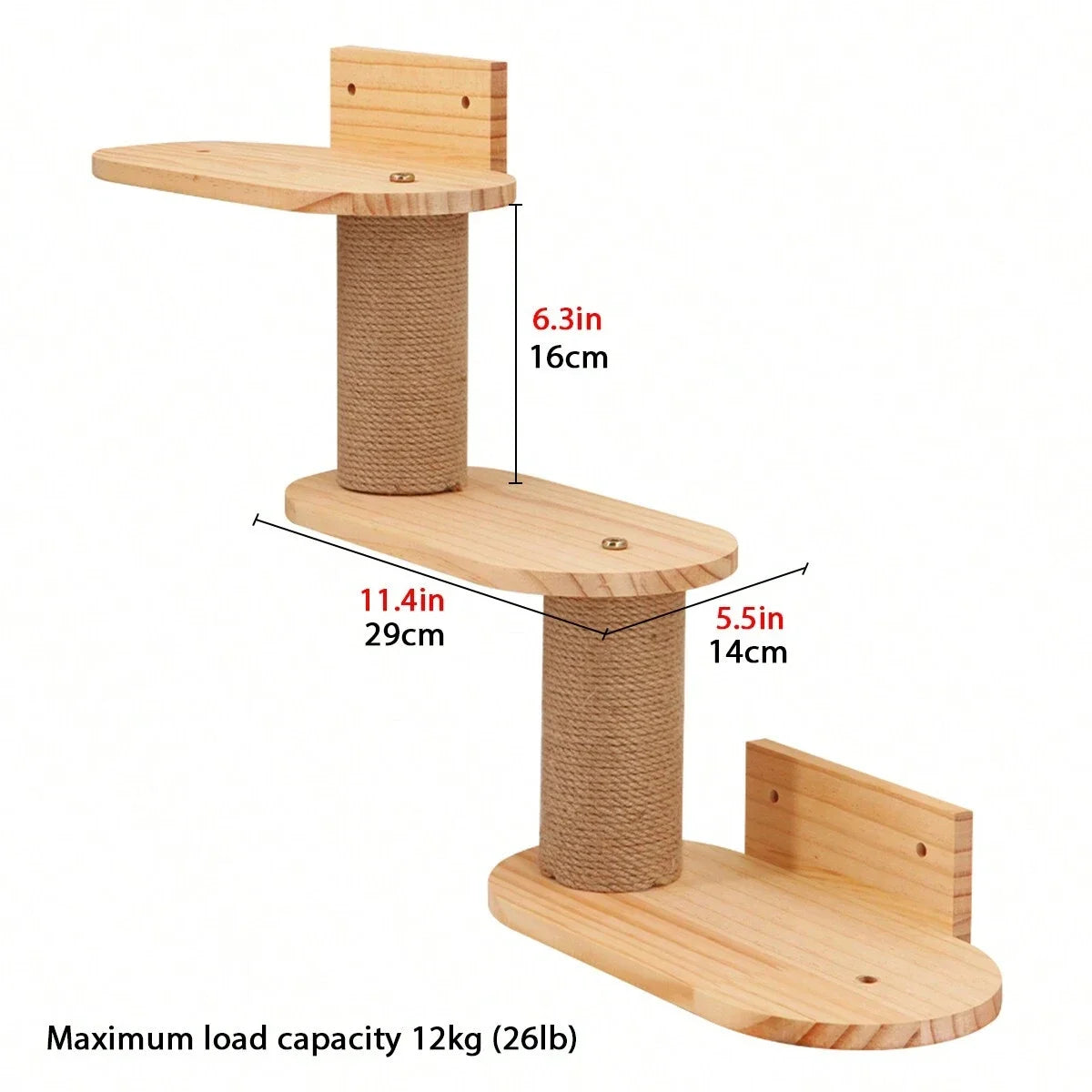 Arbre à Chat Mural en Bois Massif