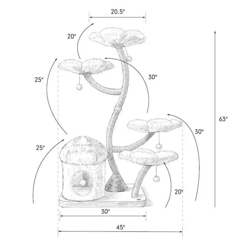 Arbre à Chat Blanc Nuage Design